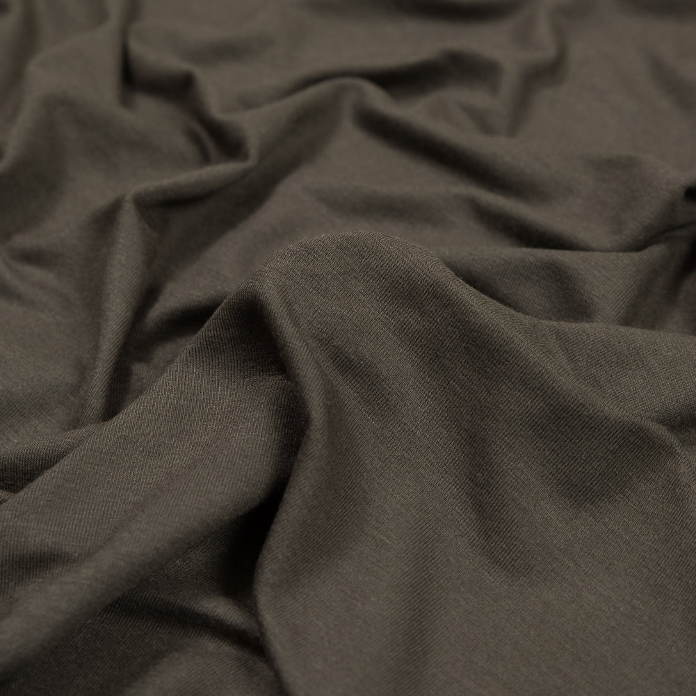 Olive Stretch Rayon Jersey Detail
