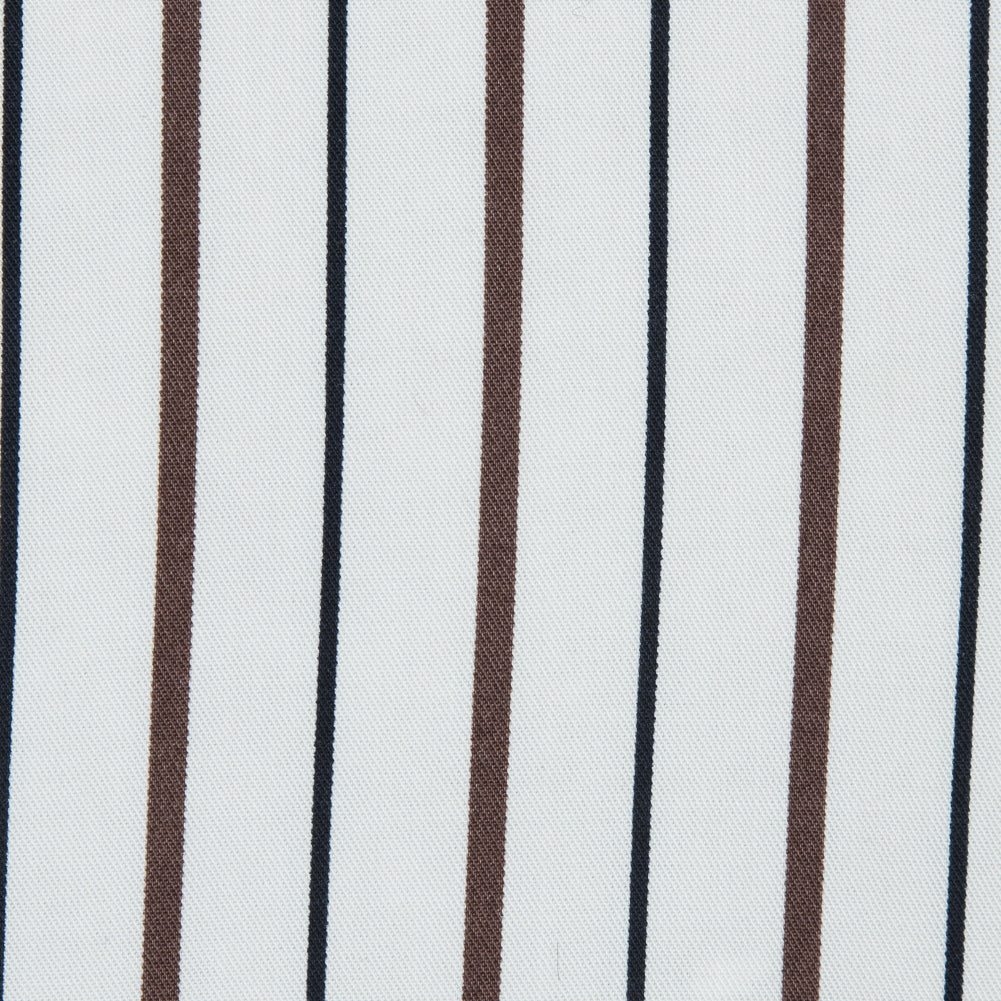 Brown, Black and White Striped Rayon Twill Detail