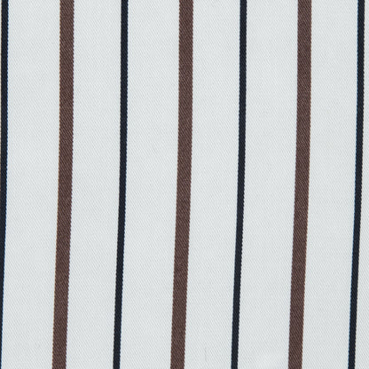 Brown, Black and White Striped Rayon Twill Detail