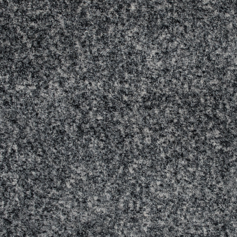 Gray and Ivory Speckled Knit Faux Fur