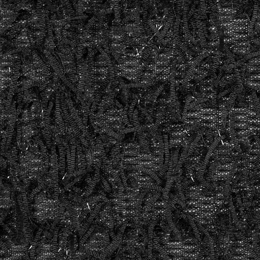 Black Fringed Stretch Knit Detail