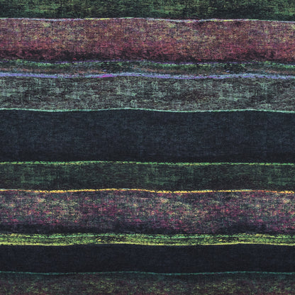 Green and Fuchsia Abstract Printed Paneled Wool Twill