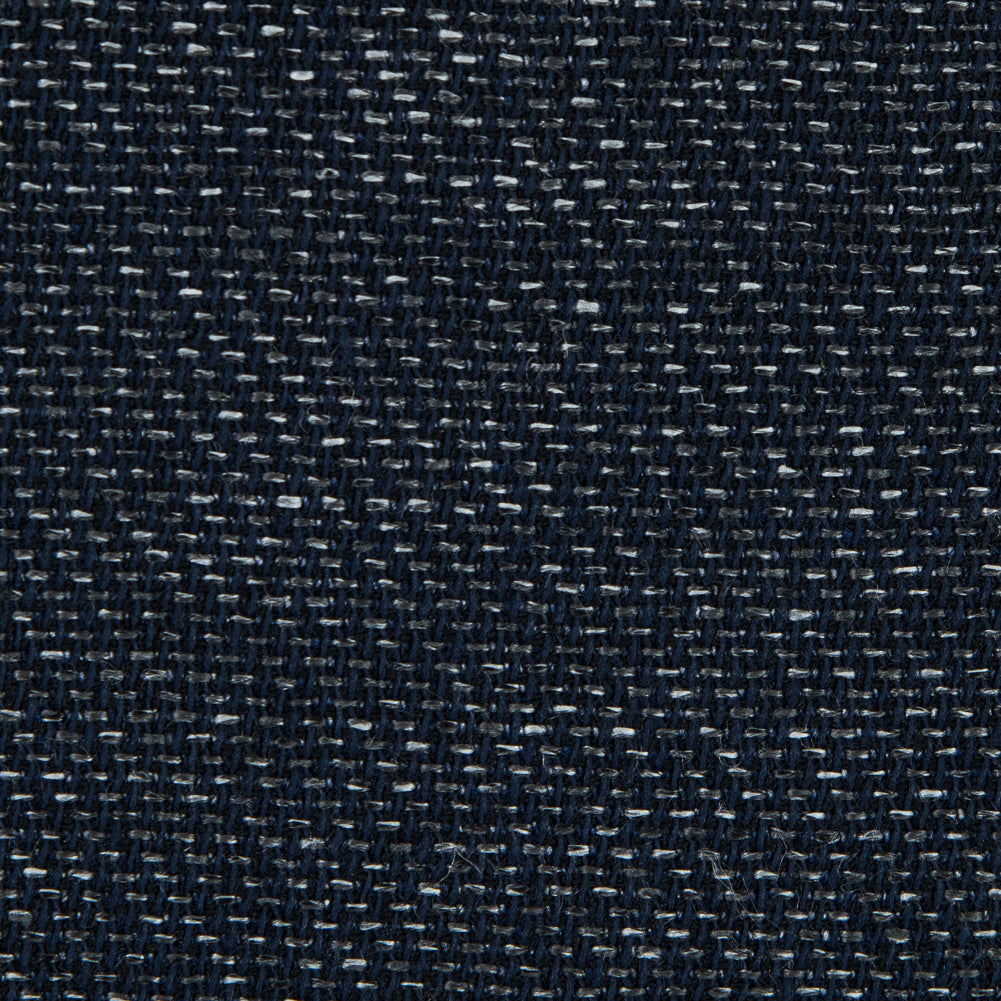 0.5 Yard of Navy and White Cotton Tweed Detail