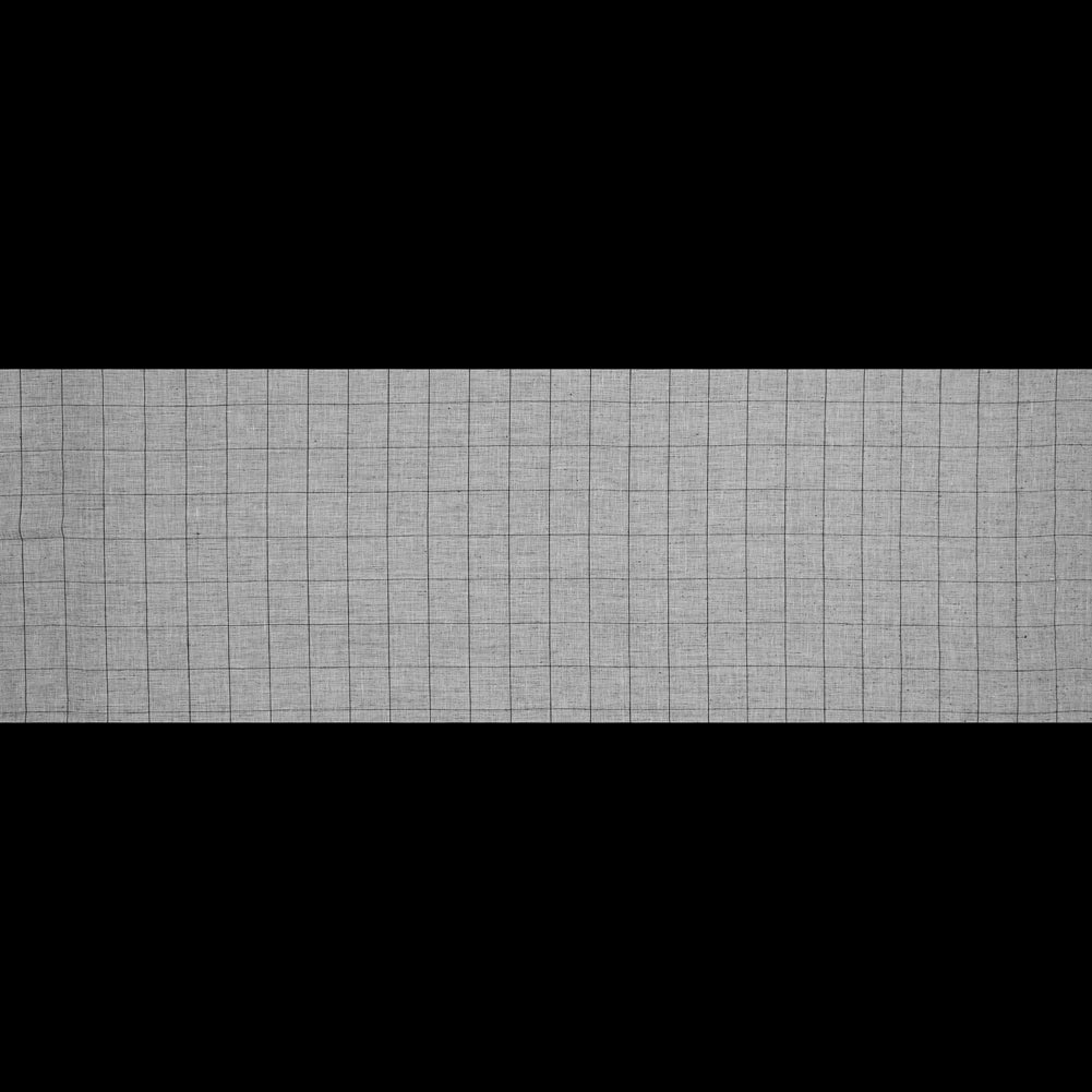 Black and White Windowpane Checkered Linen - Full