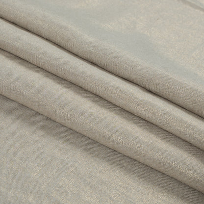 Oatmeal Lightweight Linen Woven with Metallic Gold Foil - Detail