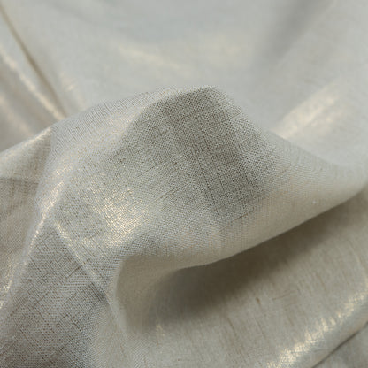 Lightweight Linen Woven with Metallic Gold Foil - Ivory - Simone Collection Full