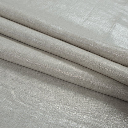 Lightweight Linen Woven with Metallic Silver Foil - Oatmeal - Simone Collection Detail