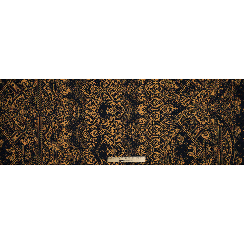 New Navy and Mustard Floral Printed Double Knit Full