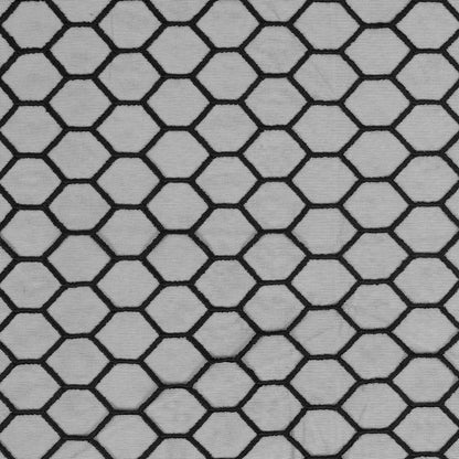 Black Honeycomb Embroidered Soft Tulle