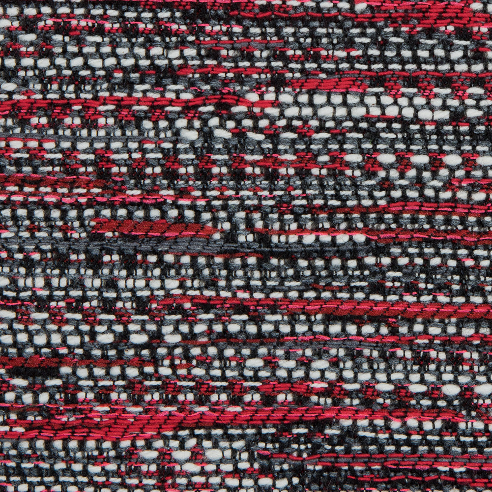 Red and White Cotton Tweed Detail