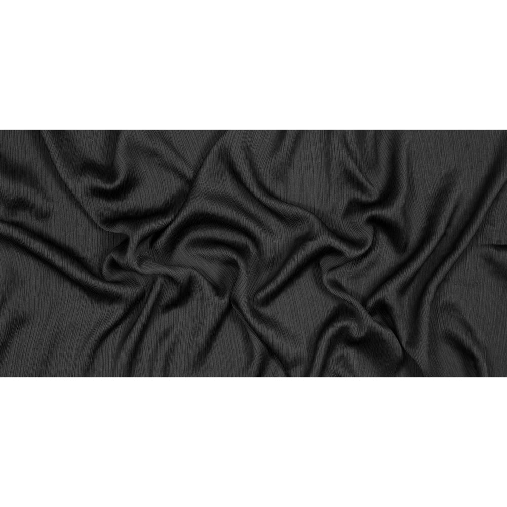 Black Stretch Rayon Plisse Full