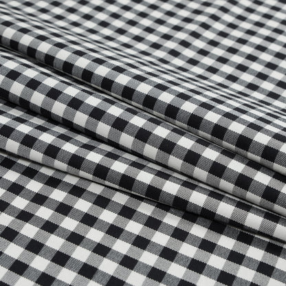 Theory Black and White Gingham Stretch Cotton Twill Folded