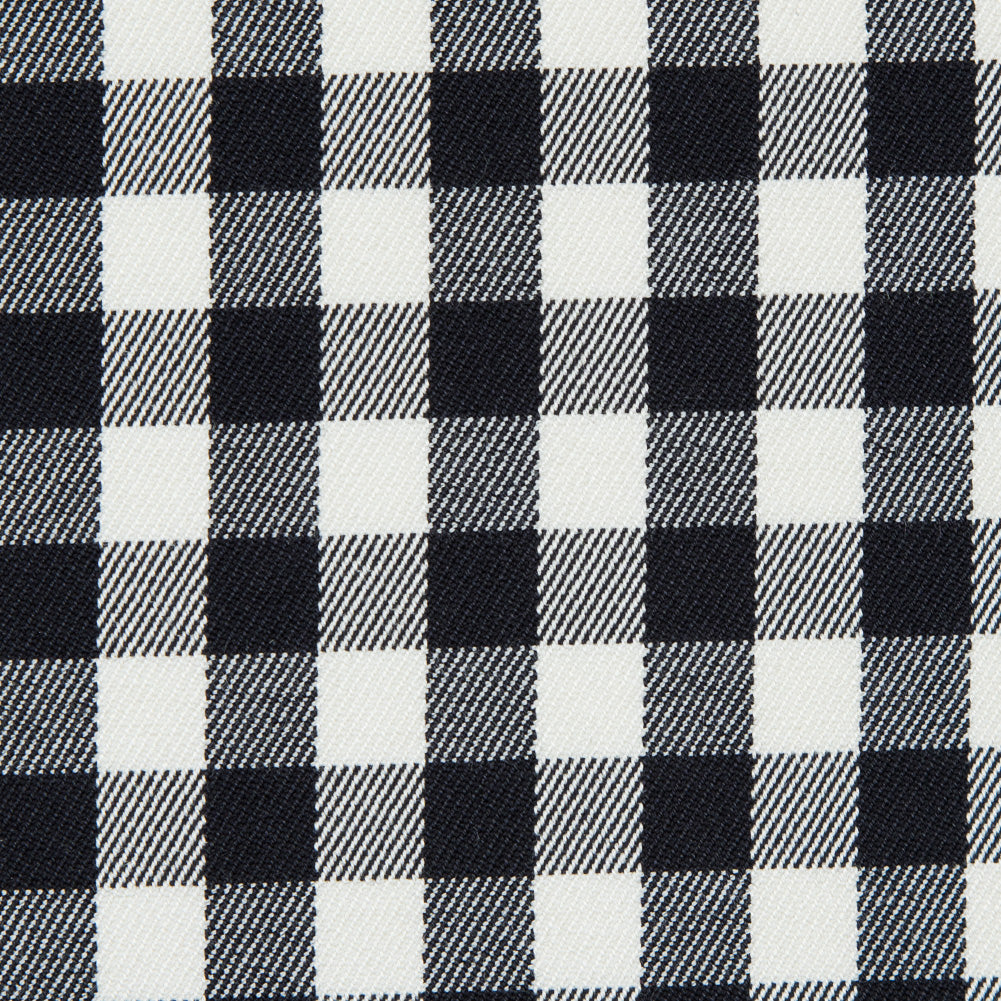 Theory Black and White Gingham Stretch Cotton Twill Detail