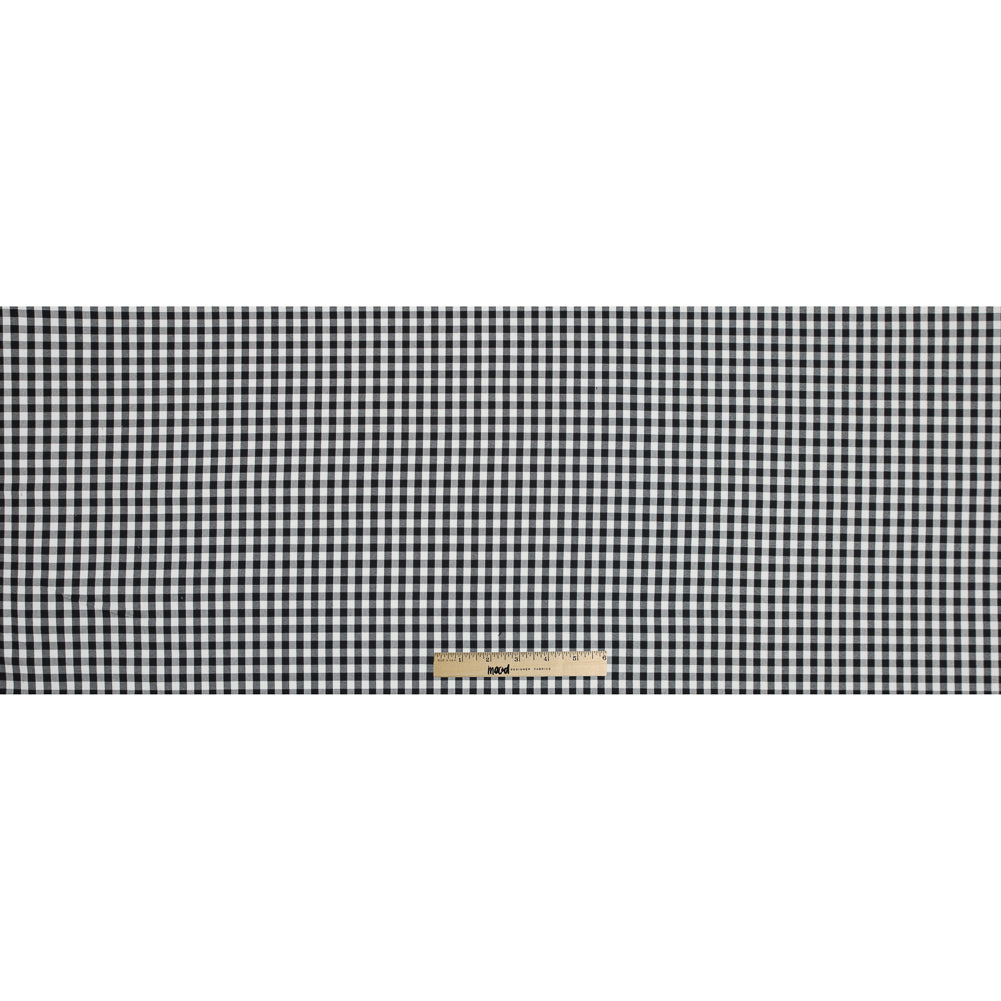 Theory Black and White Gingham Stretch Cotton Twill Full