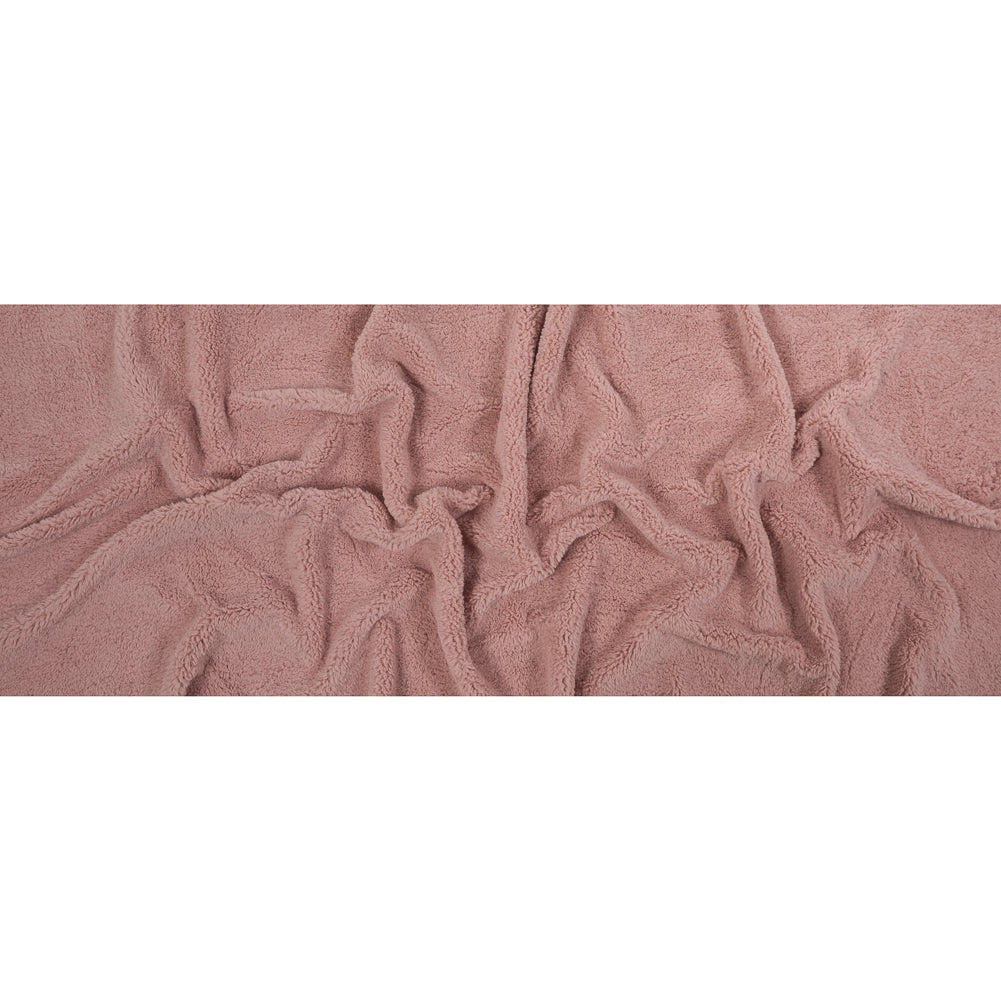 Pink Short-Pile Faux Fur - Folded