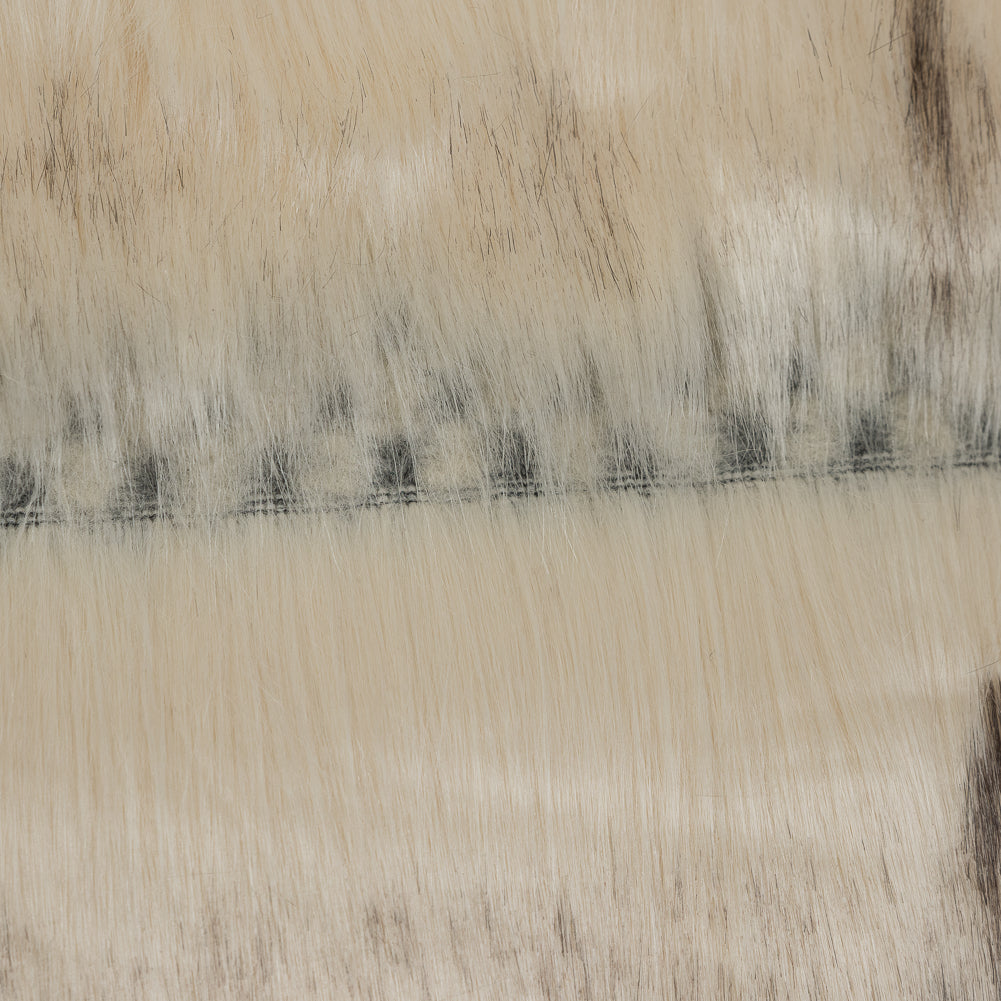 Cream Striped Faux Fur - Detail