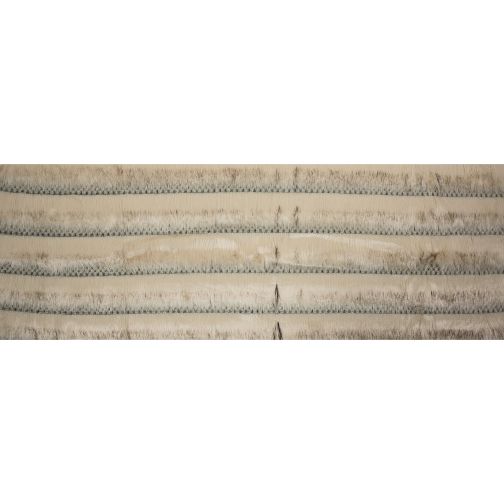 Cream Striped Faux Fur - Full