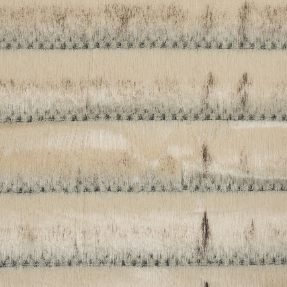 Cream Striped Faux Fur
