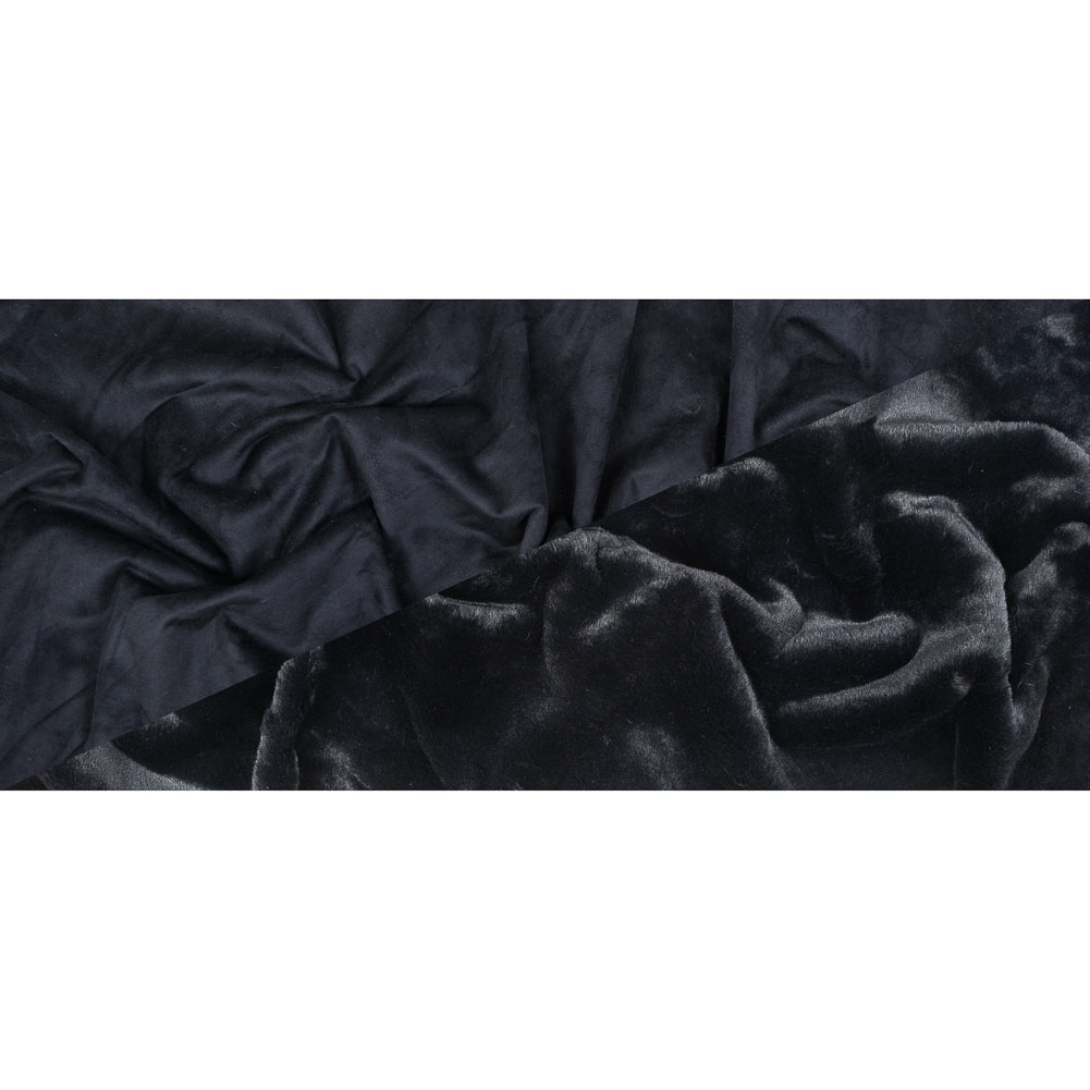 Navy Faux Fur with Suede Back - Folded