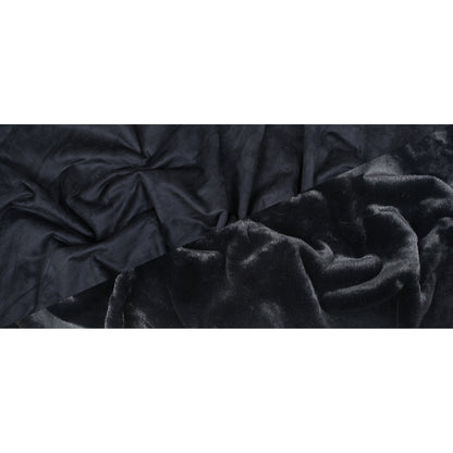 Navy Faux Fur with Suede Back - Folded