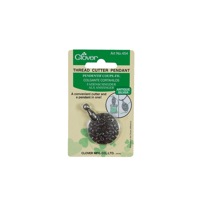 Clover Antique Silver Thread Cutter Pendant