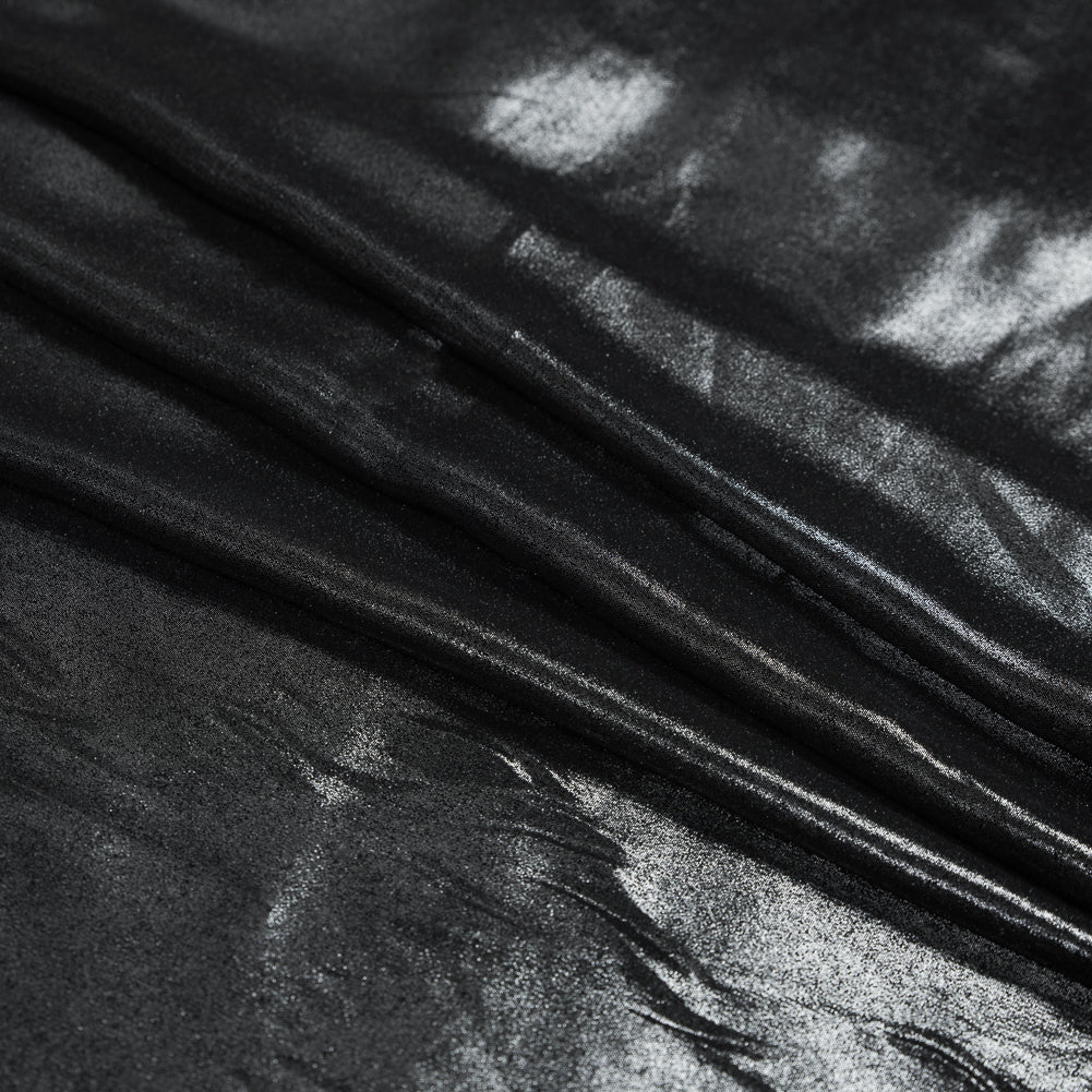 Metallic Silver and Black Frosty Chiffon Folded