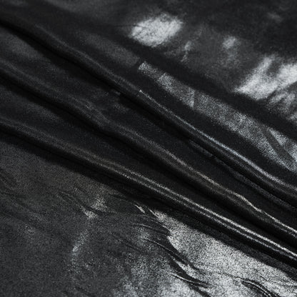 Metallic Silver and Black Frosty Chiffon Folded