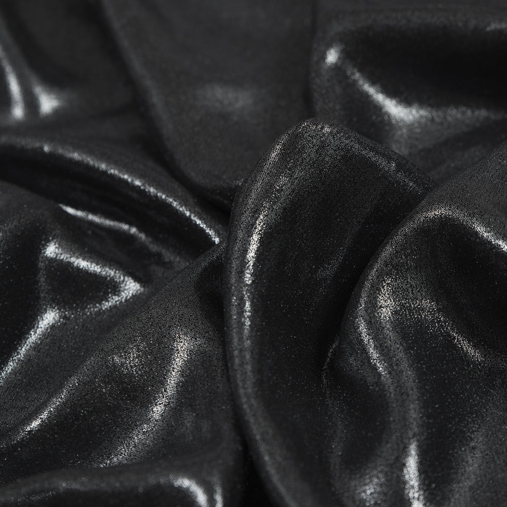 Metallic Silver and Black Frosty Chiffon Detail