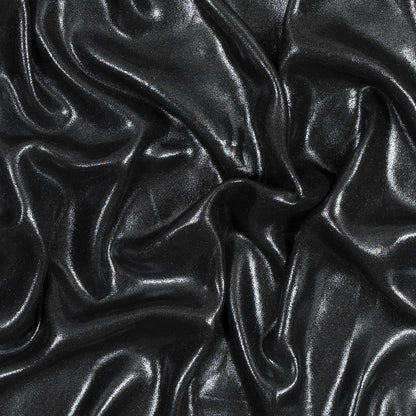 Metallic Silver and Black Frosty Chiffon