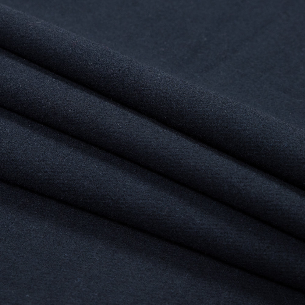 Navy Thick Brushed Wool Twill - Folded