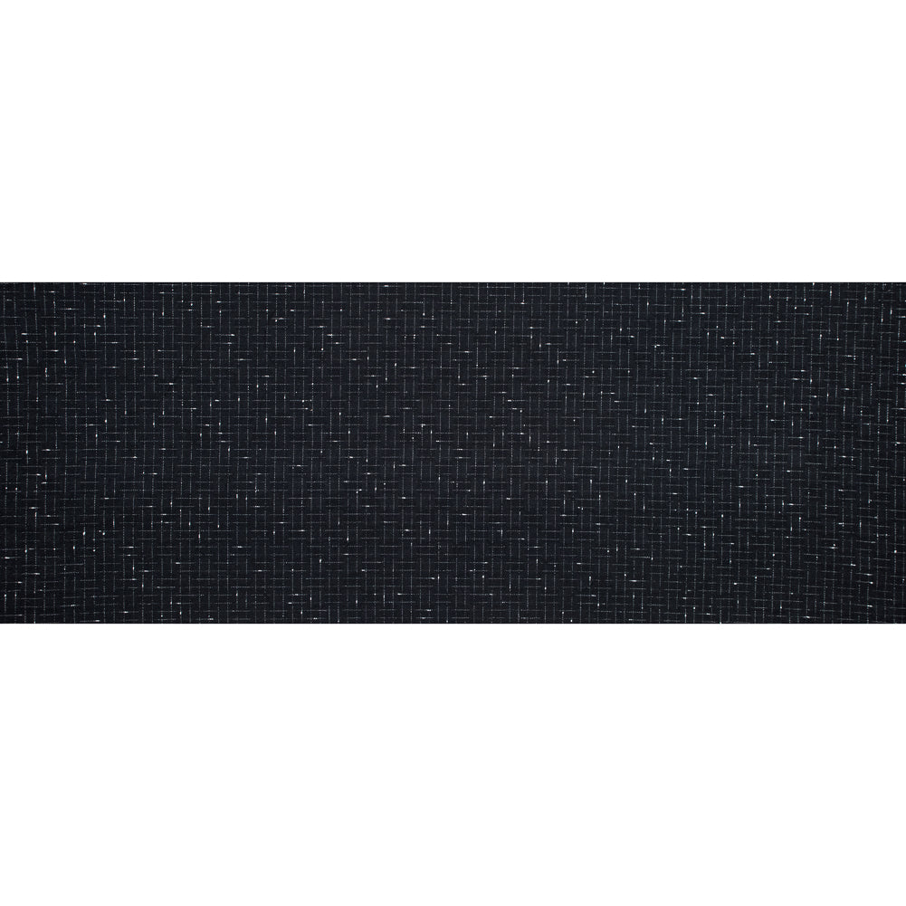 Black and White Slubbed Graph Check Twill Full