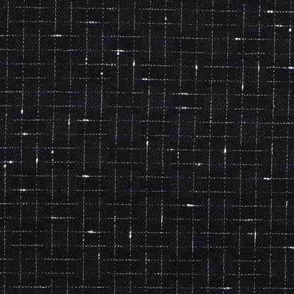 Black and White Slubbed Graph Check Twill