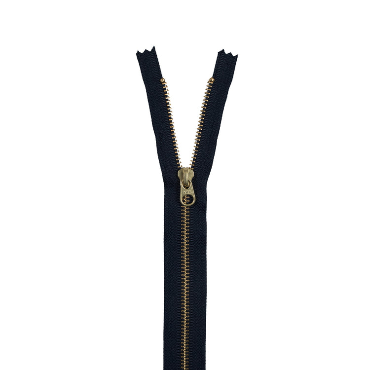 template--25130090922057__main-Metal Closed Bottom Zipper with Gold Teeth 9" - Navy