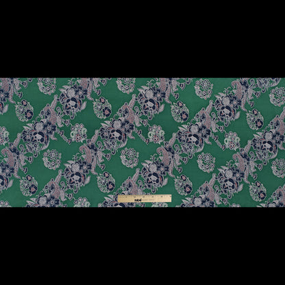 Green Floral Stretch Silk Crepe de Chine Full