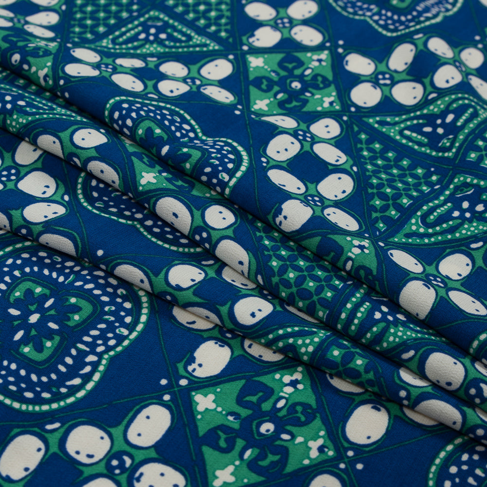 Sea NY Green and Blue Geometric Rayon Print Folded
