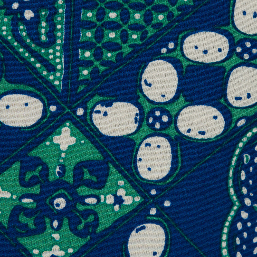Sea NY Green and Blue Geometric Rayon Print Detail
