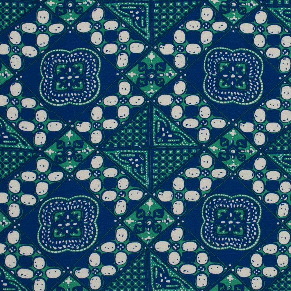 Sea NY Green and Blue Geometric Rayon Print