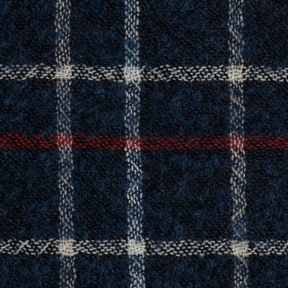Sea NY Italian Red, White and Blue Plaid Wool Blend Detail