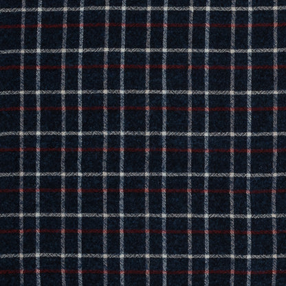 Sea NY Italian Red, White and Blue Plaid Wool Blend