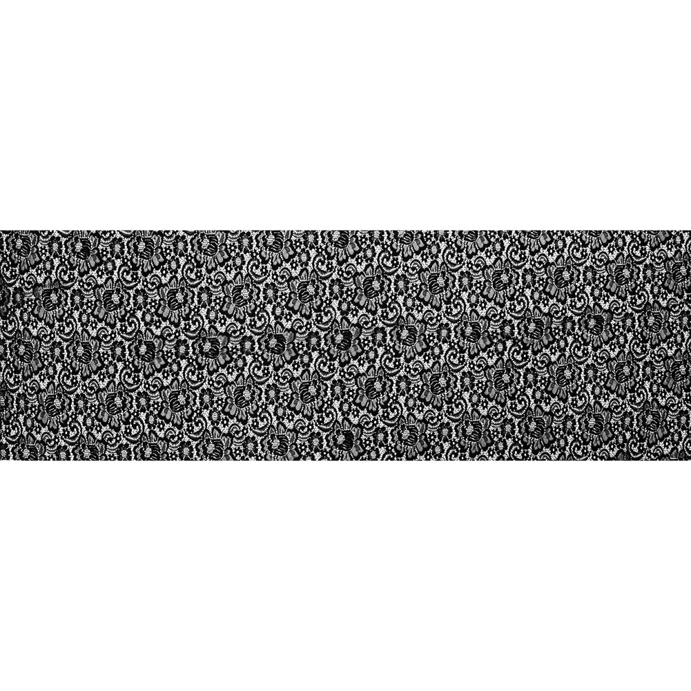 Sea NY Black Floral Re-Embroidered Lace Full