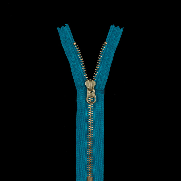 template--25130090922057__main-Metal Closed Bottom Zipper with Gold Teeth 6" - Dark Turquoise