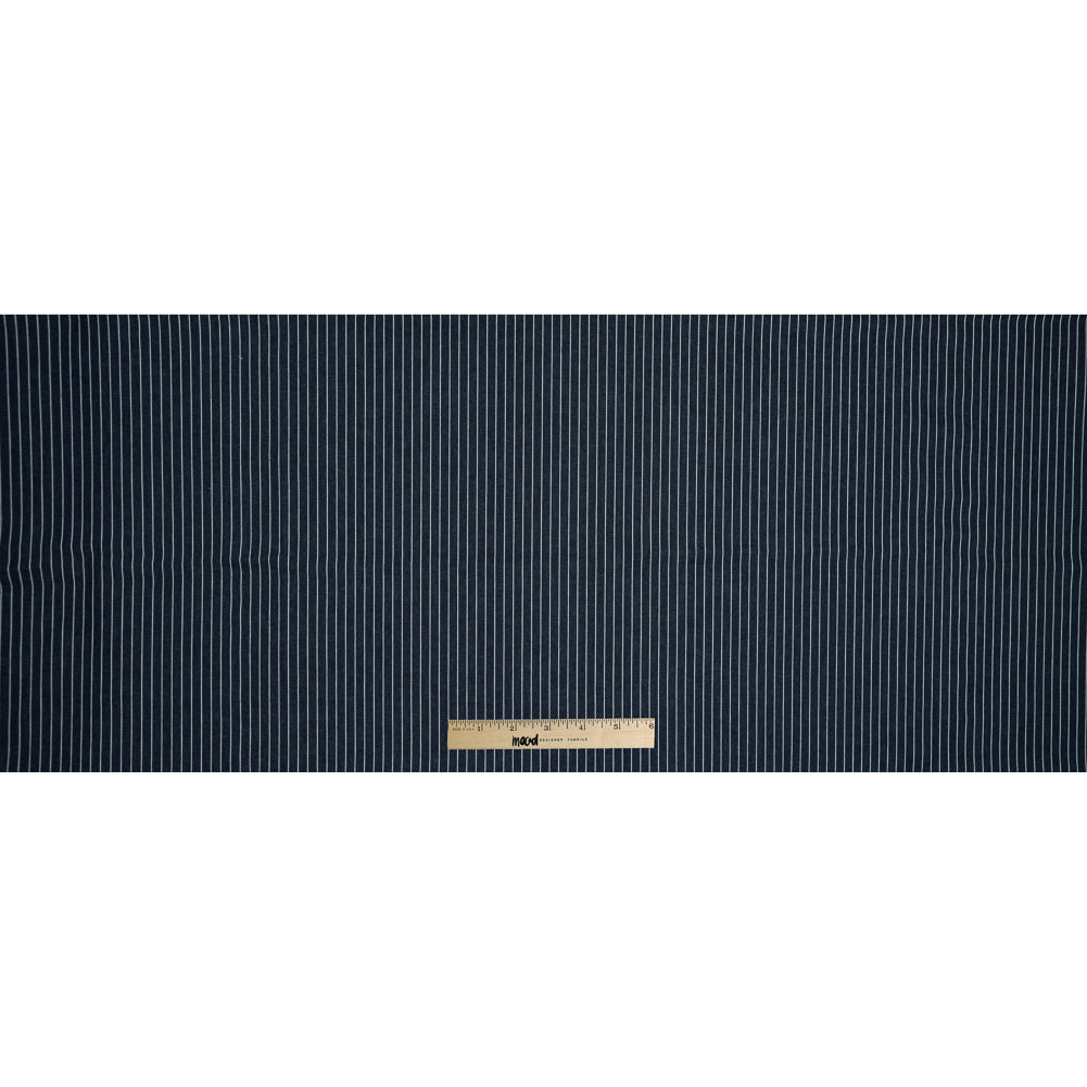 Indigo and Natural Striped Cotton Denim Full