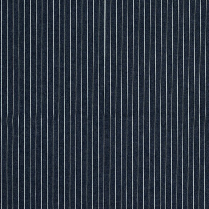 Indigo and Natural Striped Cotton Denim