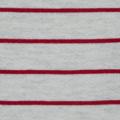 Natural and Red Pencil Striped French Terry Detail