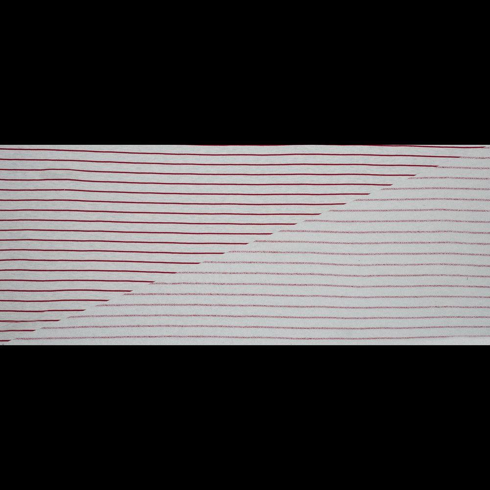 Natural and Red Pencil Striped French Terry Full