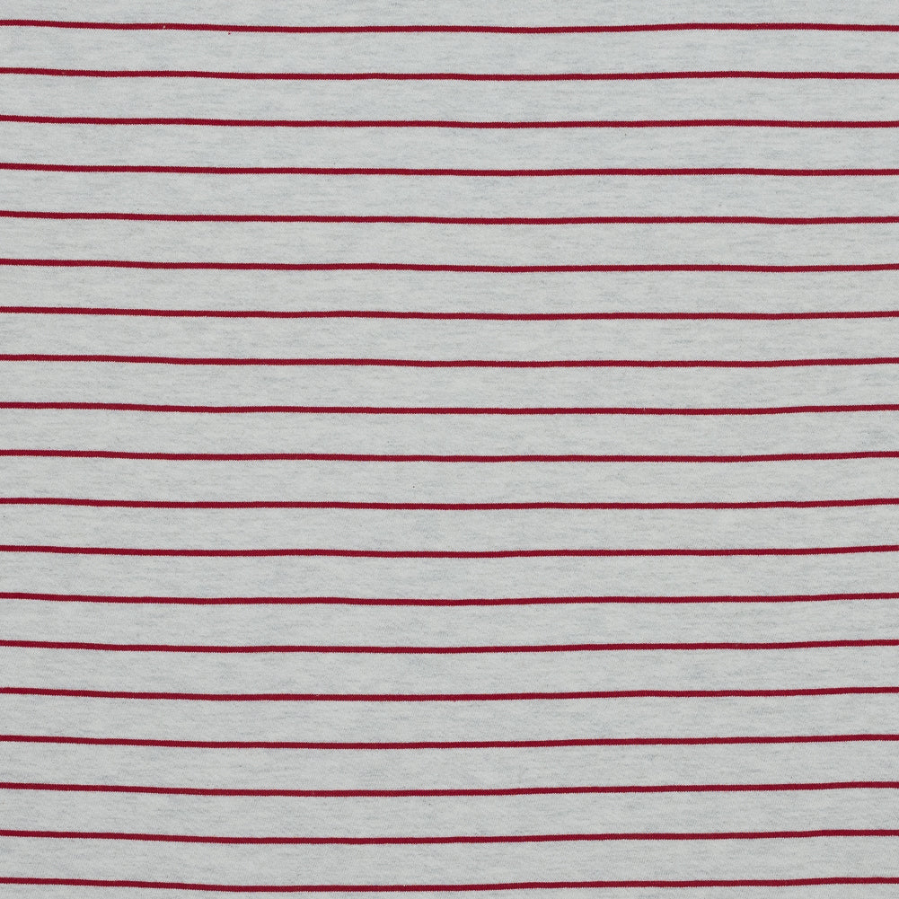 Natural and Red Pencil Striped French Terry