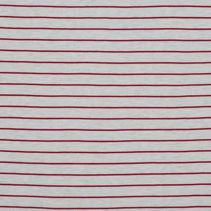 Natural and Red Pencil Striped French Terry