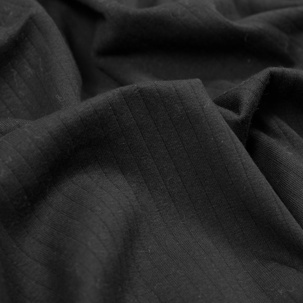 Black 9 x 1 Rib Knit Detail