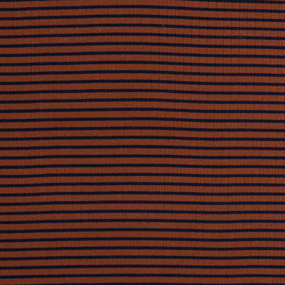 Rust and Navy Striped 9 x 1 Rib Knit