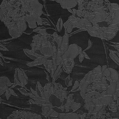 Metallic Black Floral Brocade